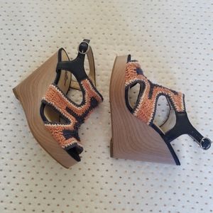 Lucky Brand Crochet Wedges size 6.5